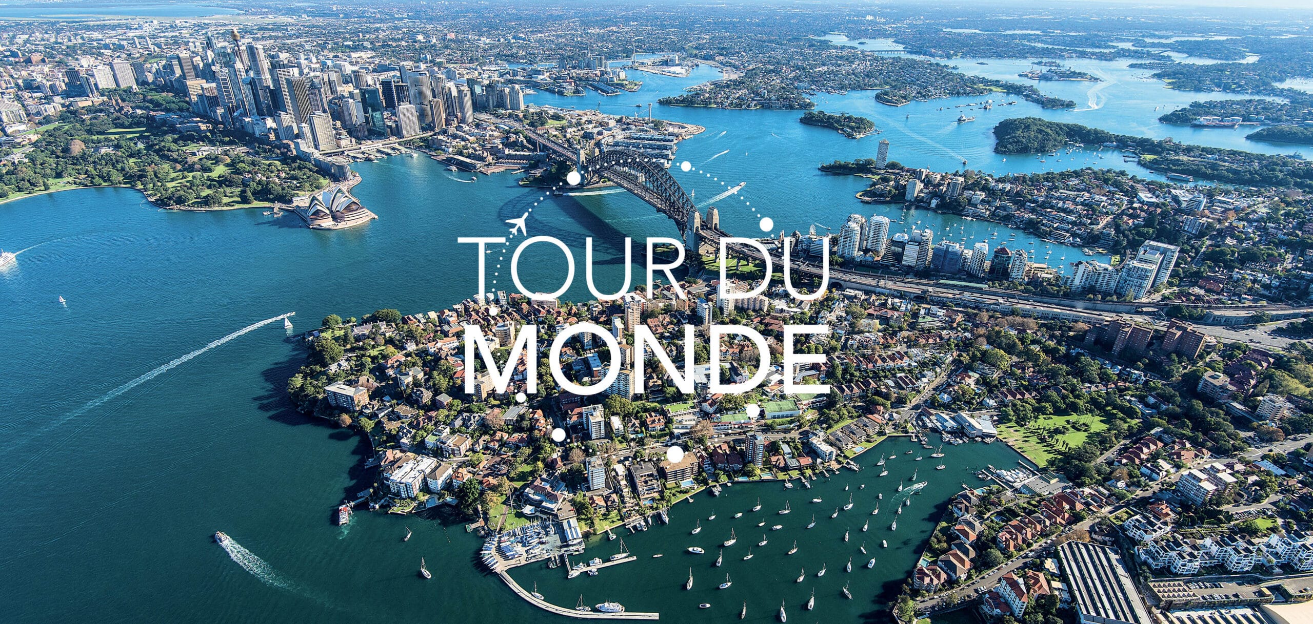 Sydney, vue aérienne sur l'Opéra et le Harbour Bridge, pour des escapades exclusives avec TMR Voyages.