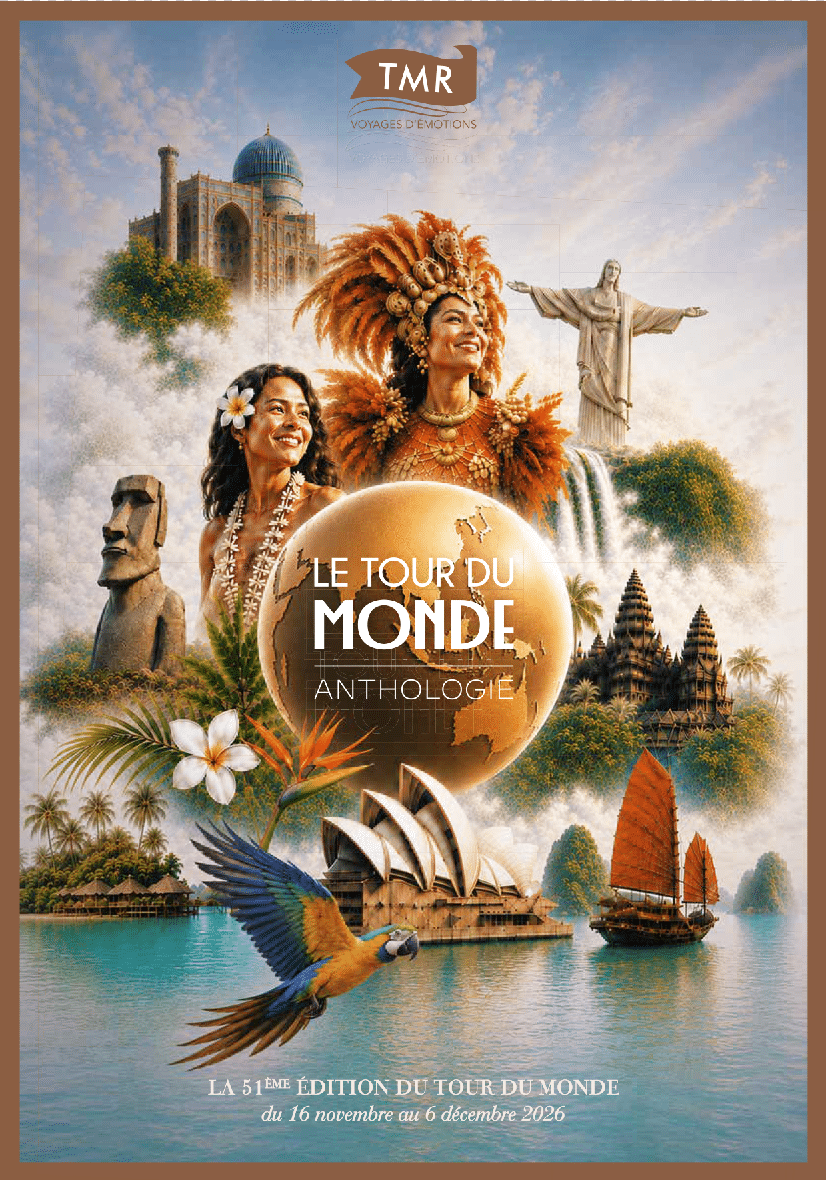 COUVERTURE BROCHURE TOUR DU MONDE TMR AVION PRIVE LUXE 2026