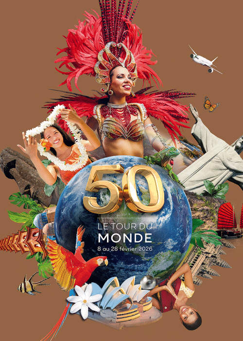 Un collage vibrant pour le tour du monde de TMR Voyages, célébrant la beauté des destinations exclusives.